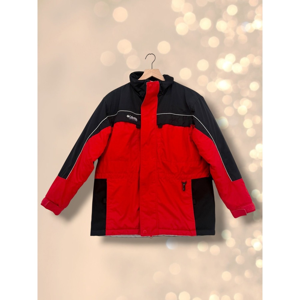 Columbia Tectonite Colorblock Insulated Ski Jacket Red Black XL 14/16